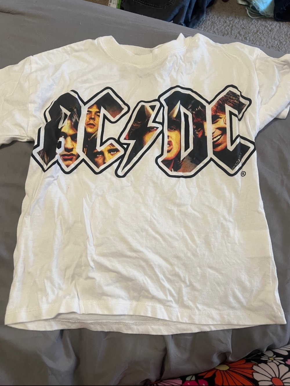 AC/DC White Kids Collab Logo T‑Shirt